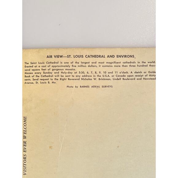Vtg Rare Jumbo Postcard Co BW 9x7 Aerial St Louis Cathedral & Environs Ephemera - Picture 4 of 6